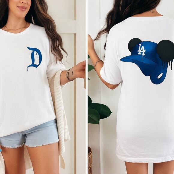 Handmade Tops - Mickey Dodgers Graphic T-Shirt Unisex Size SMALL